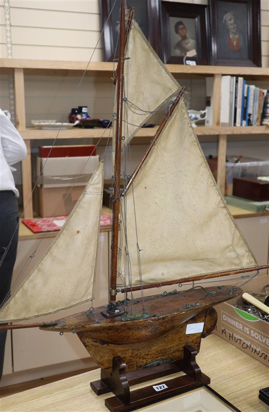 A model of a sailing boat